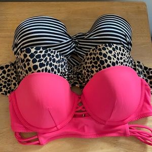 3 strapless swim suit tops. $10 for all three!